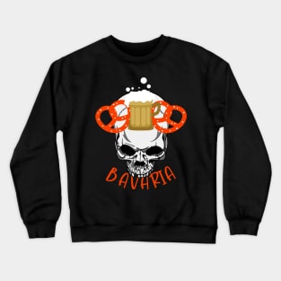 Bavaria Skull Pretzel & Beer Oktoberfest Germany Crewneck Sweatshirt